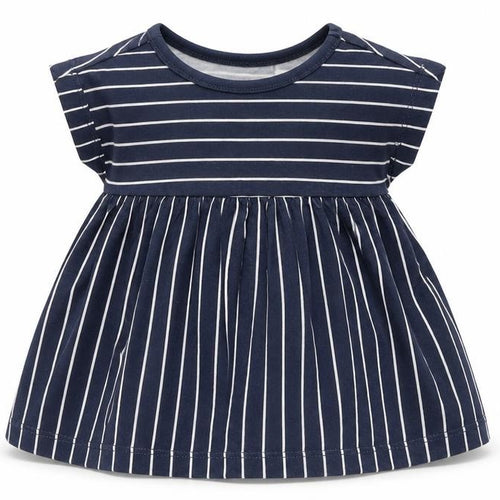 H&M Girls Blue Striped  A-Line  Size 0-3 Months