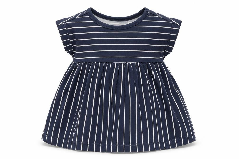 H&M Girls Blue Striped  A-Line  Size 0-3 Months