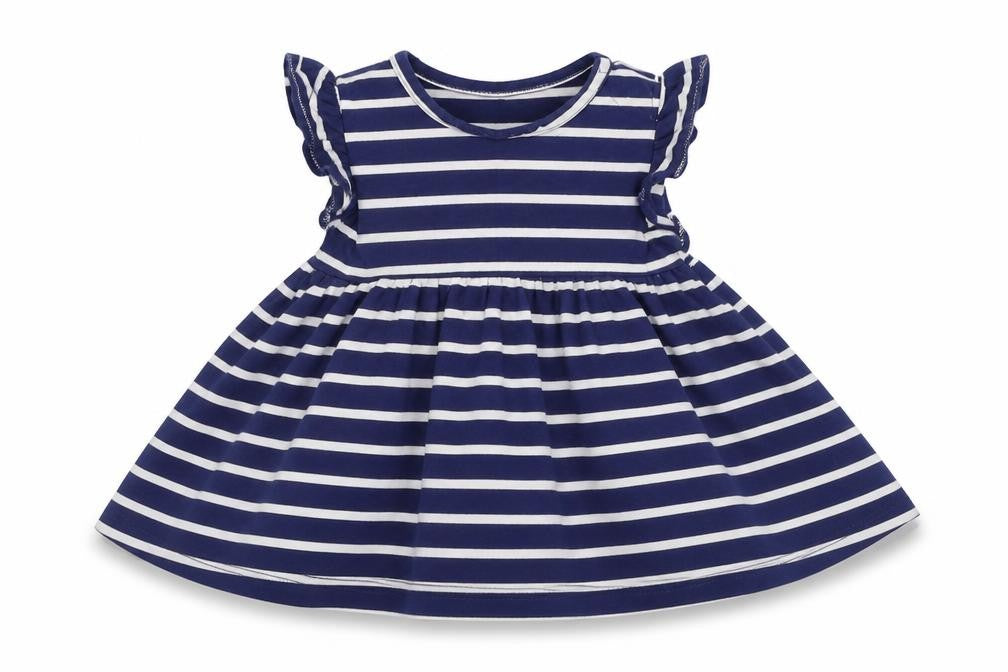 Front view of Marks & Spencer Baby Blue Striped A-Line, size 3-6, Months