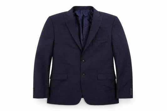 Front view of STVDIO men’s red jacket blazer, size 46