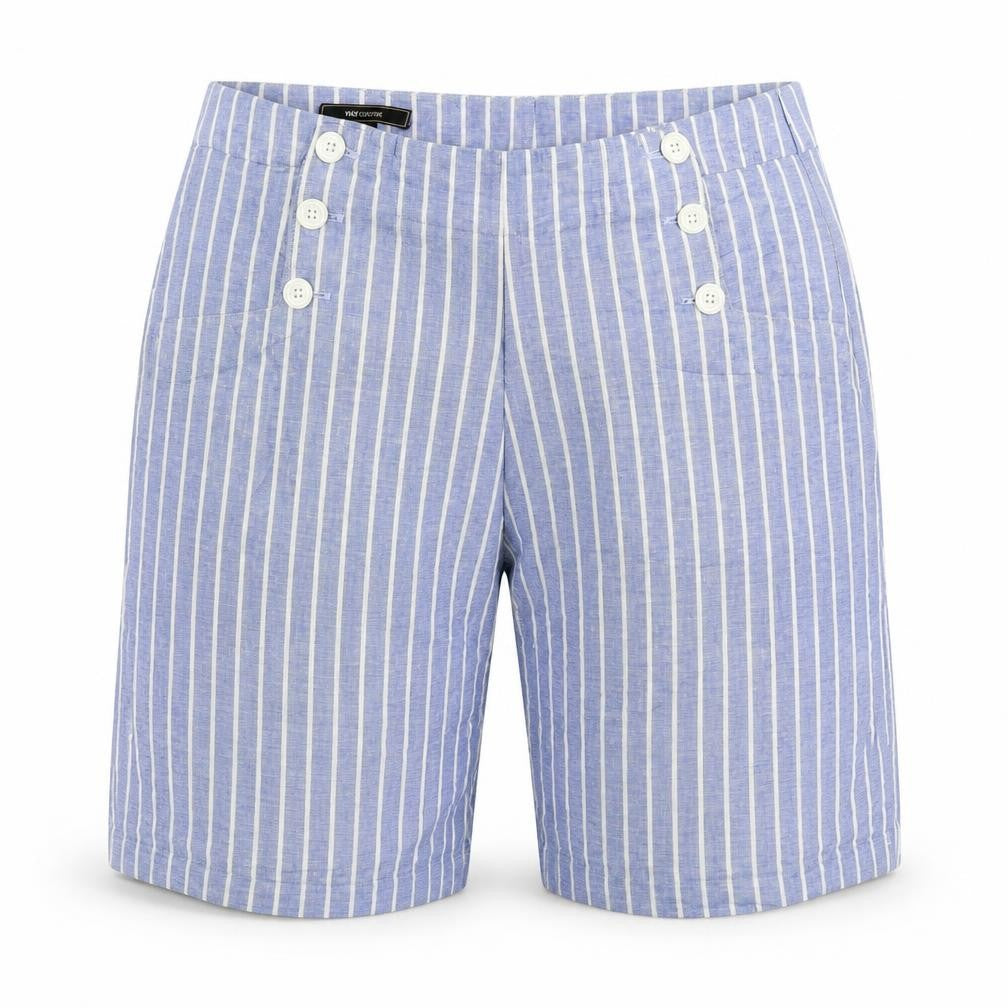 Yaly coulture  Womens Blue Striped  Chino Shorts Size 34 in