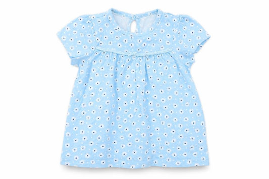 Front view of George Baby Blue Geometric Fit & Flare, size 9-12, Months