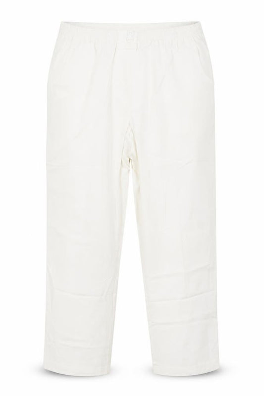 Front view of Preworn women’s ivory trousers, size UK 16, 29-inch leg