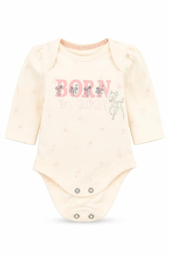 George Girls Beige Floral  Babygrow One-Piece Size Newborn  - Tiny baby