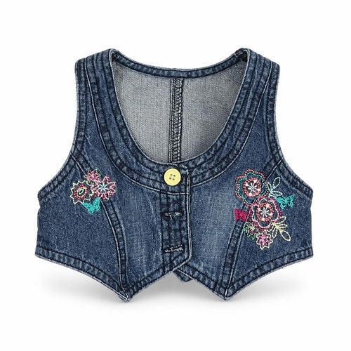 Matalan Girls Blue Floral  Jacket Waistcoat Size 9-12 Months