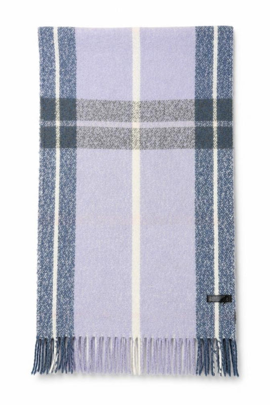 Front view of Marks & Spencer women’s purple check shawl/wrap