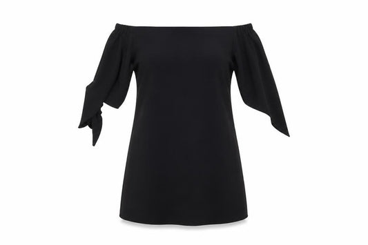 Front view of Peacocks women’s black basic blouse, size UK 8