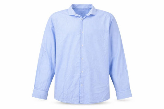 Front view of Primark men’s blue check button-up, size 16