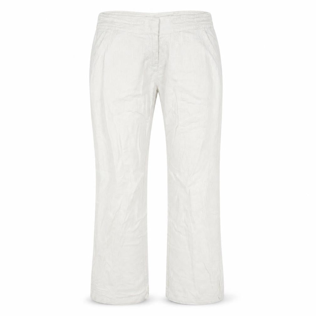 Front view of Parallel women’s white trousers, size UK 14, 26-inch leg
