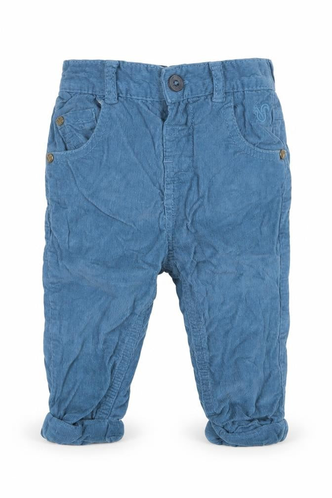 BHS Boys Blue  Velvet Cargo Trousers Size 9-12 Months