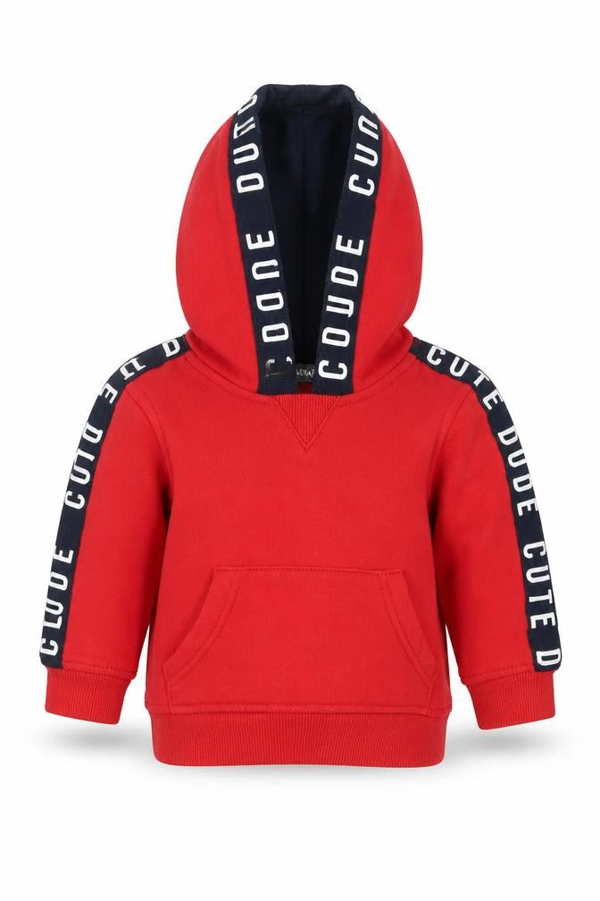 Front view of Primark boys’ red jacket, size 6-9, months - hoodie