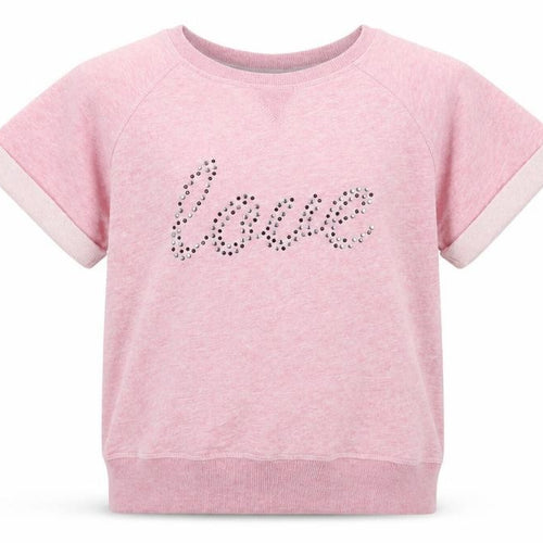 M&Co Girls Pink   Pullover Sweatshirt Size 9-10 Years  - Love