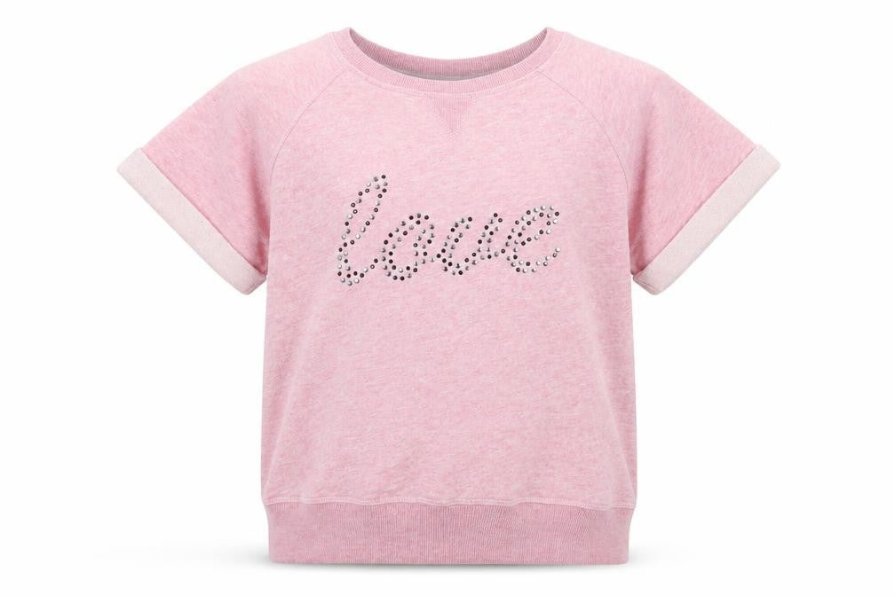 M&Co Girls Pink   Pullover Sweatshirt Size 9-10 Years  - Love