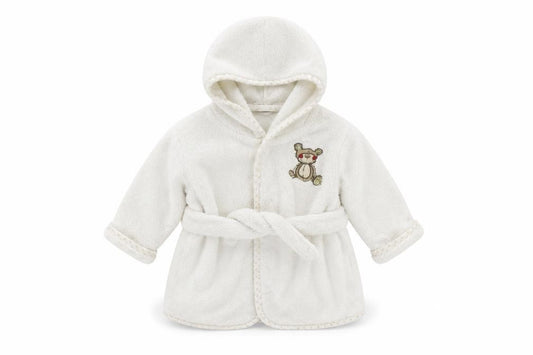 Front view of Baby Baby White Solid Kaftan Robe, size 6-9, Months