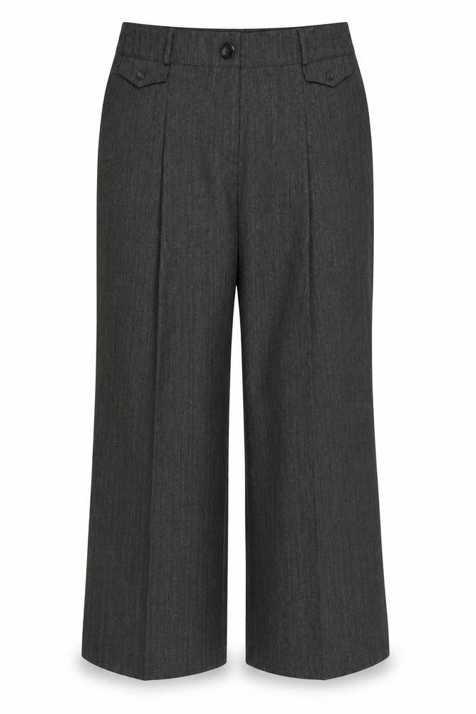 Front view of WOMEN ONLY women’s grey trousers, size UK 14, 28-inch leg
