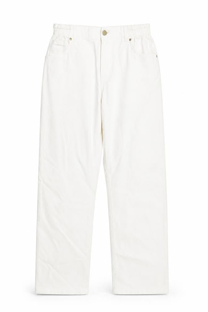 Impressions Womens White  Denim Straight Jeans Size 12 L32 in