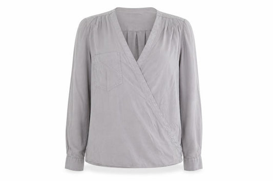Front view of Next women’s grey basic blouse, size UK 10