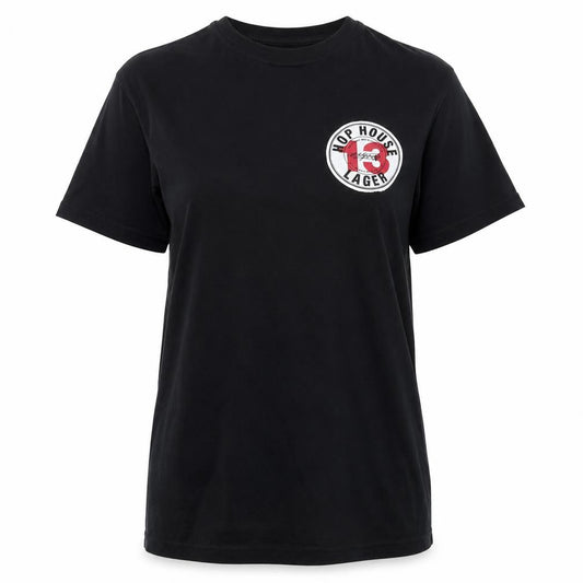 Front view of Roly women’s black basic t-shirt, size M