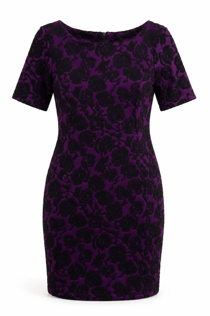 K&D London Womens Purple Floral  Bodycon  Size 10