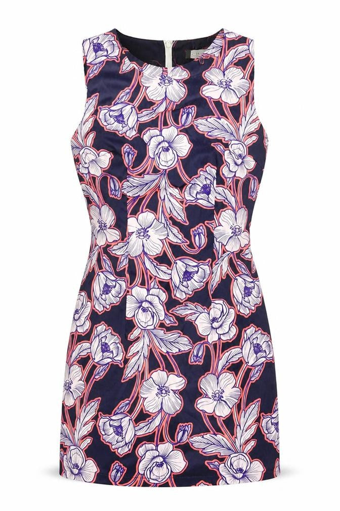 Front view of New Look women’s multicoloured floral mini, size UK 6