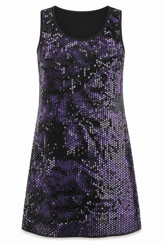 Front view of Evita women’s multicoloured a-line, size UK 14