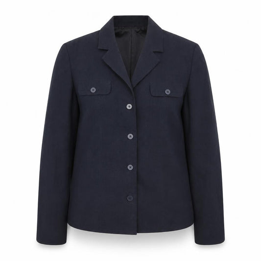 Front view of Next women’s blue jacket blazer, size UK 12