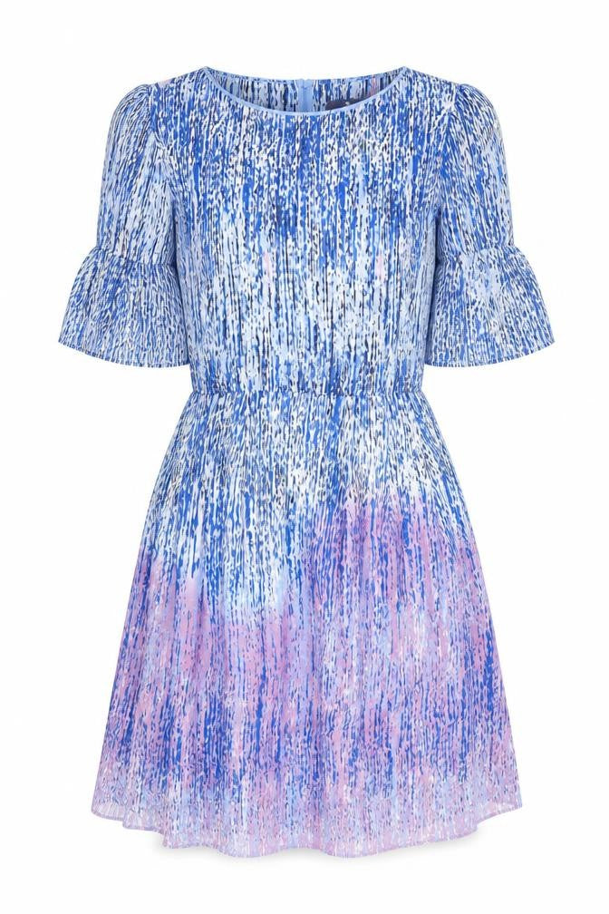 Front view of Tu women’s multicoloured geometric fit & flare, size UK 8