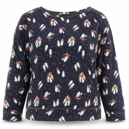M&S Womens Blue Animal Print  Top Pyjama Top Size M