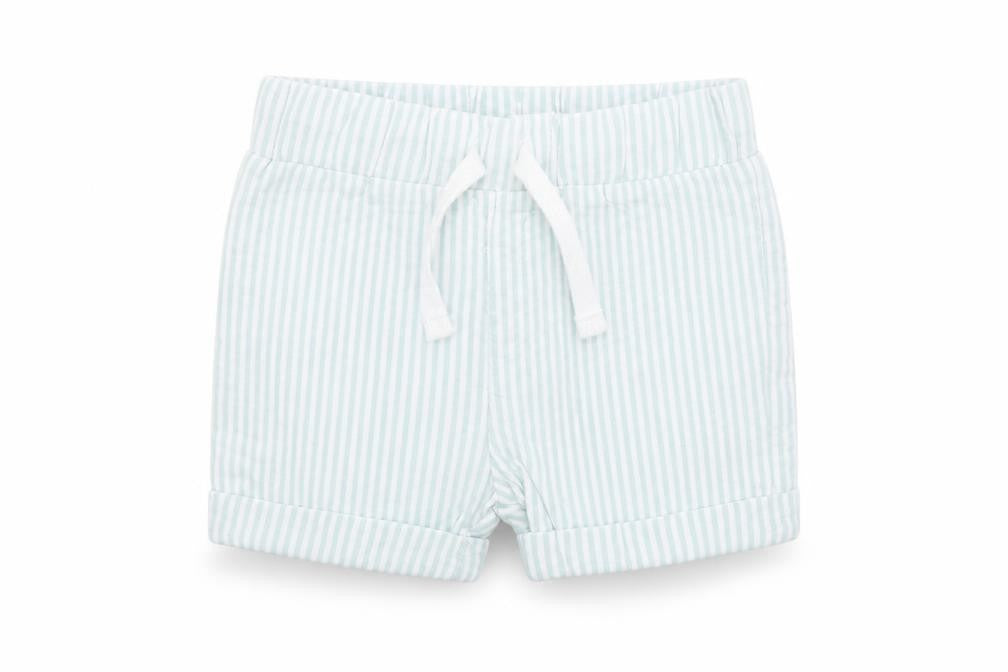 M&S  Baby Blue Striped  Cropped Trousers Size 0-3 Months