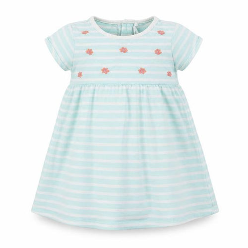 TU Girls Green Striped  T-Shirt Dress  Size 18-24 Months