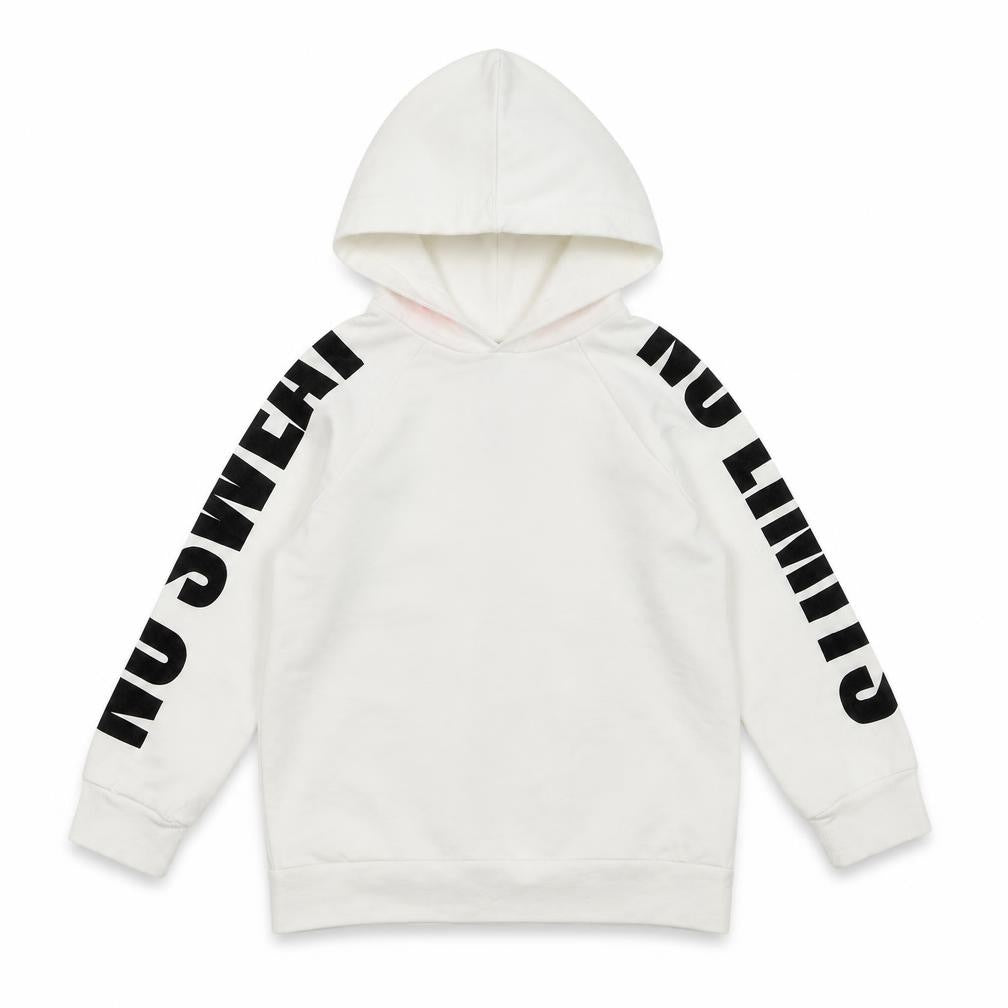 Front view of Outfit Kids girls’ white pullover hoodie, size 5, years