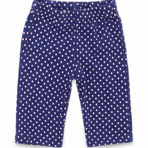 Preworn Girls Blue Polka Dot   Leggings Size 3-6 Months