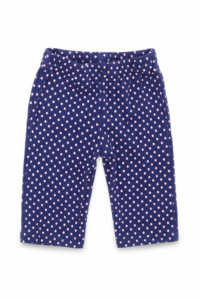 Preworn Girls Blue Polka Dot   Leggings Size 3-6 Months