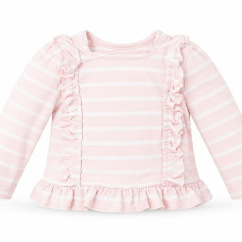 Maine New England Girls Pink Striped  Basic T-Shirt Size 3-6 Months