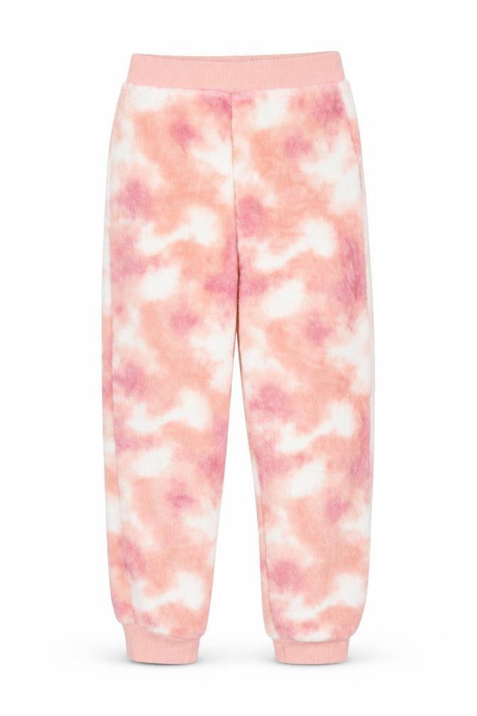 Front view of Next girls’ pink camouflage capri pyjama pants, size 7, years