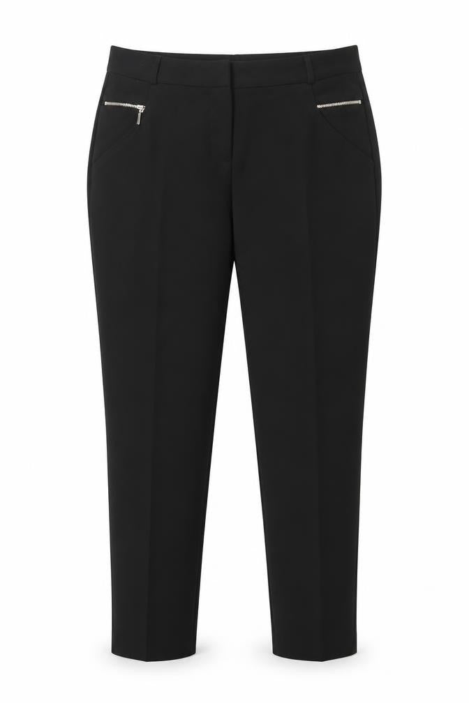 Front view of Select women’s black trousers, size UK 10, 27.5-inch leg