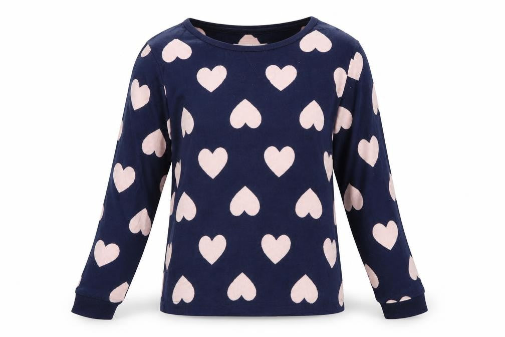 DEBNHAMS Womens Blue Geometric  Top Pyjama Top Size 8  - HEARTS