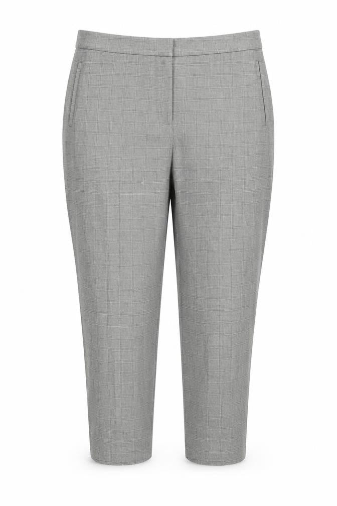 Front view of Marks & Spencer women’s grey trousers, size UK 18, 25-inch leg