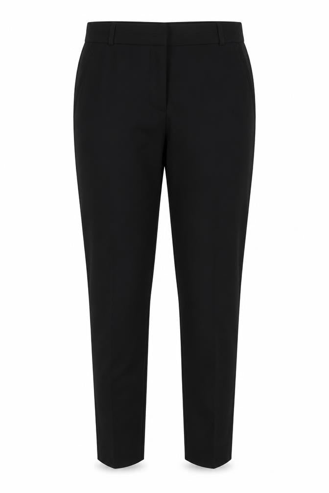 Front view of Primark women’s black trousers, size UK 12, 28-inch leg