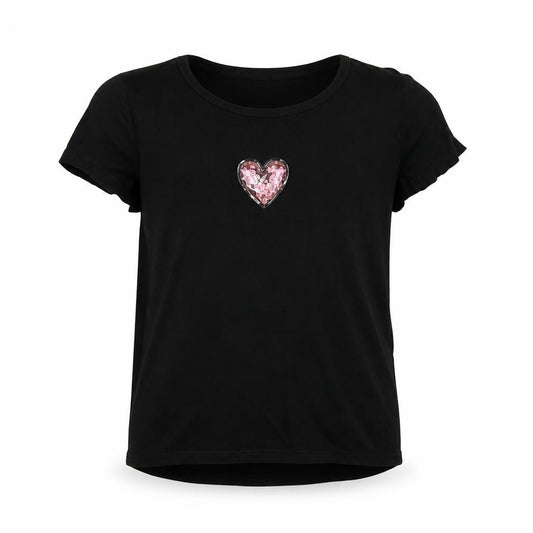 Front view of TU girls’ black basic t-shirt, size 8, years