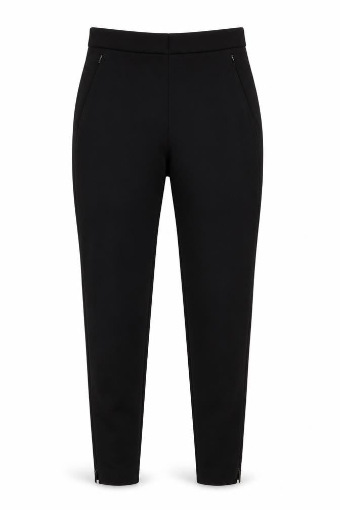 Front view of Marks & Spencer women’s black trousers, size UK 10, 27-inch leg