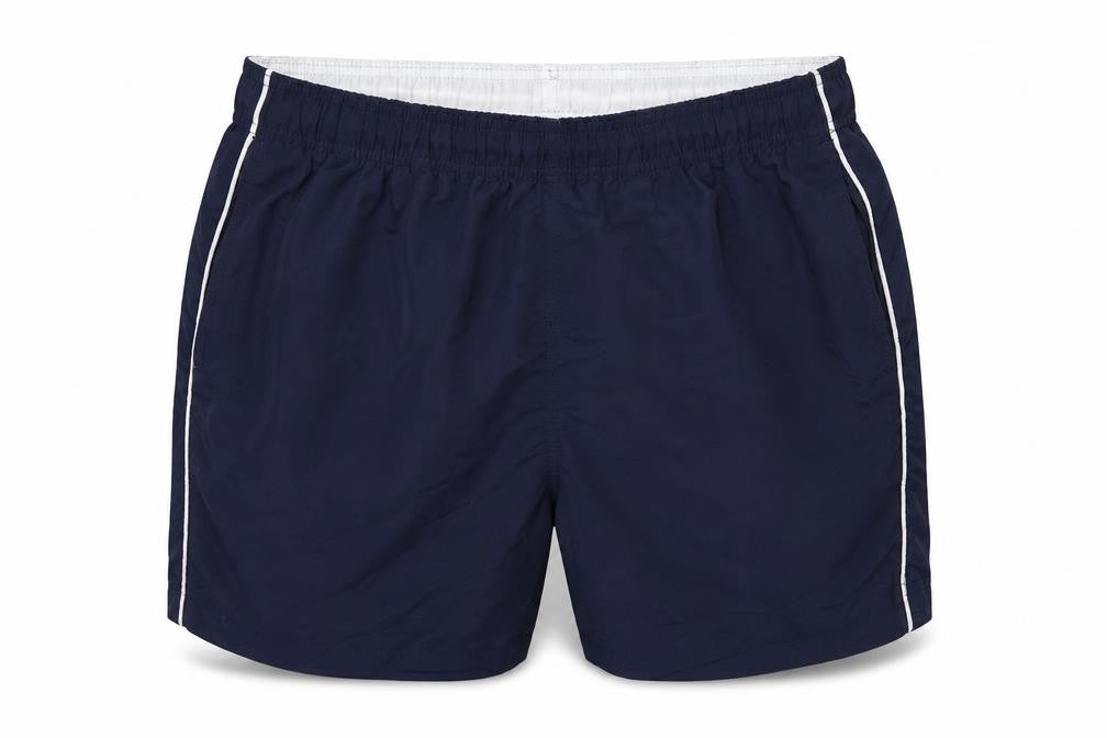 Front view of Tokyo Lee men’s blue bermuda shorts, size M