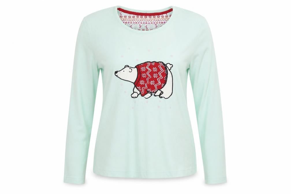 Front view of Tu women’s green jumper, size UK 12