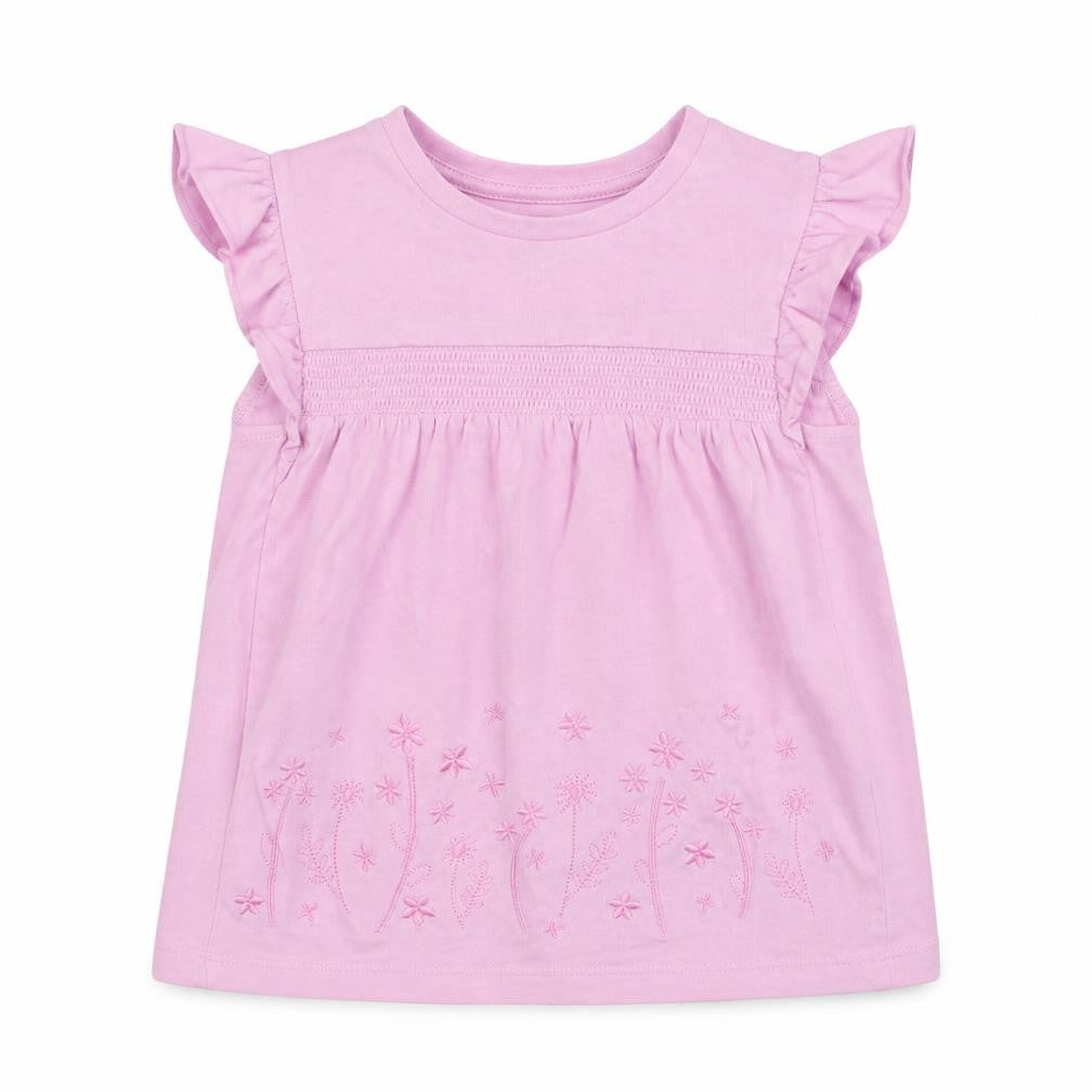 Front view of George girls’ pink basic t-shirt, size 2-3, years