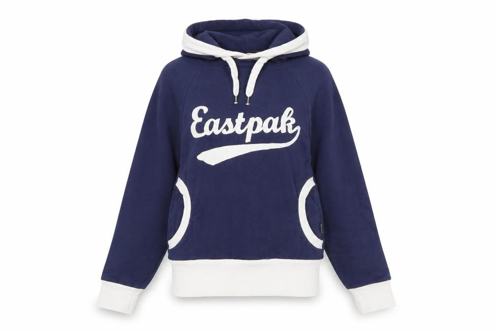 Front view of Eastpak women’s multicoloured geometric pullover hoodie, size XS