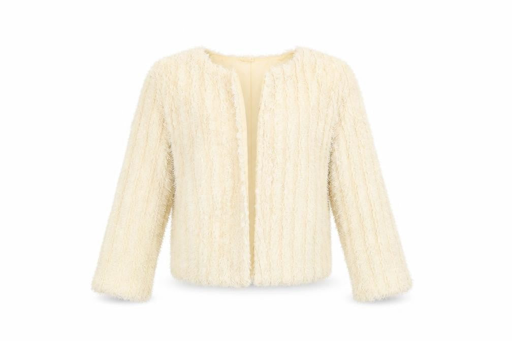 Front view of Cupcake women’s ivory cardigan jumper, size UK 12