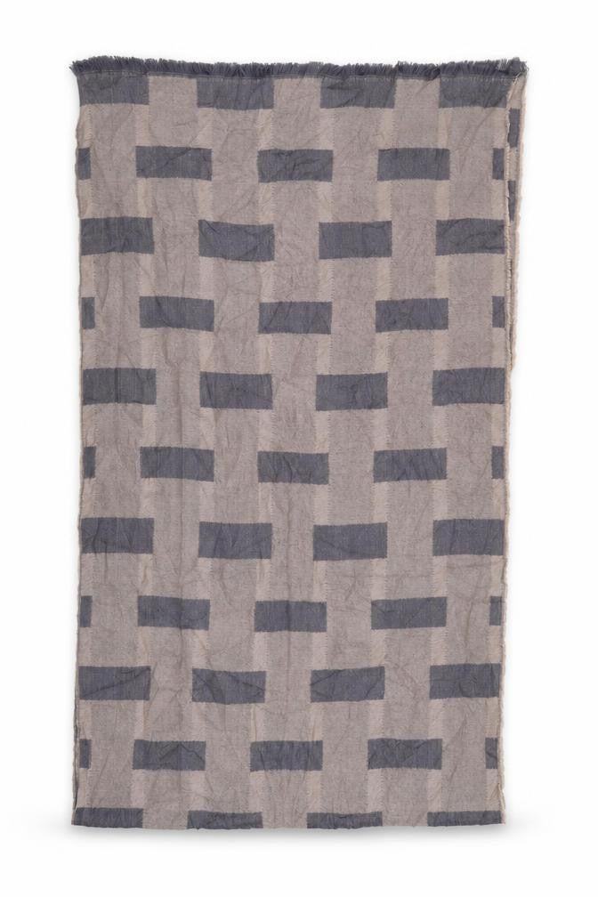 Front view of Preworn women’s beige geometric shawl/wrap