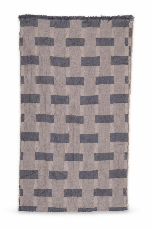 Front view of Preworn women’s beige geometric shawl/wrap
