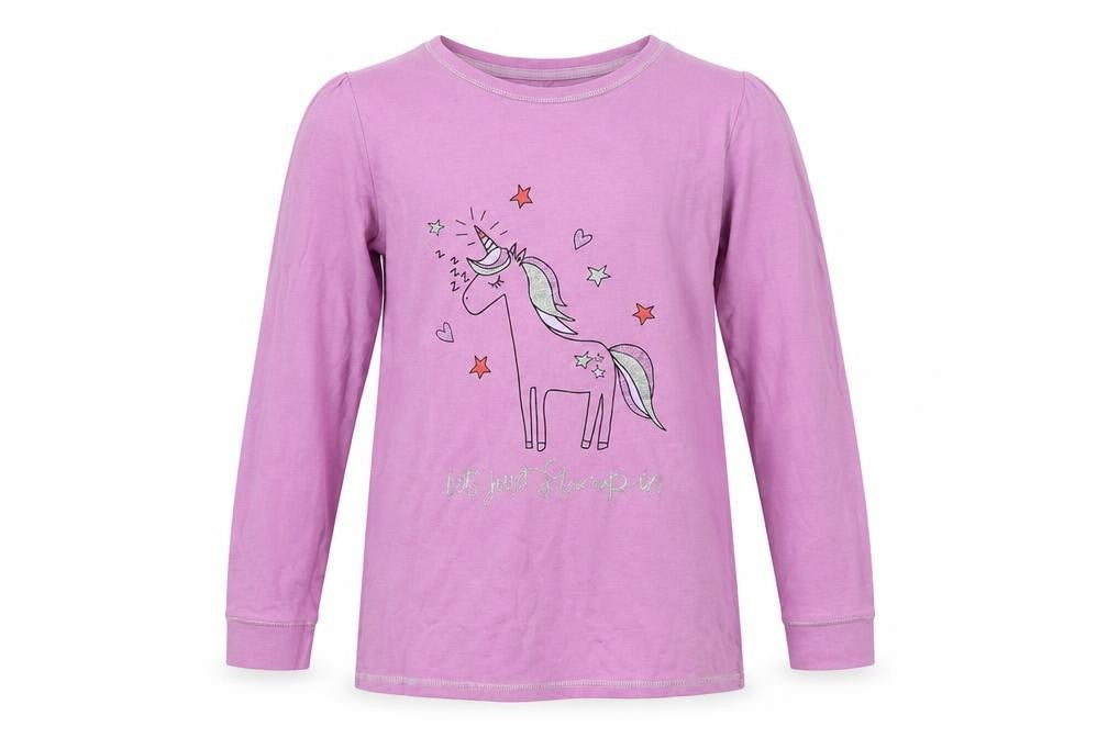 Front view of Tu girls’ purple basic polo, size 12, years - unicorn