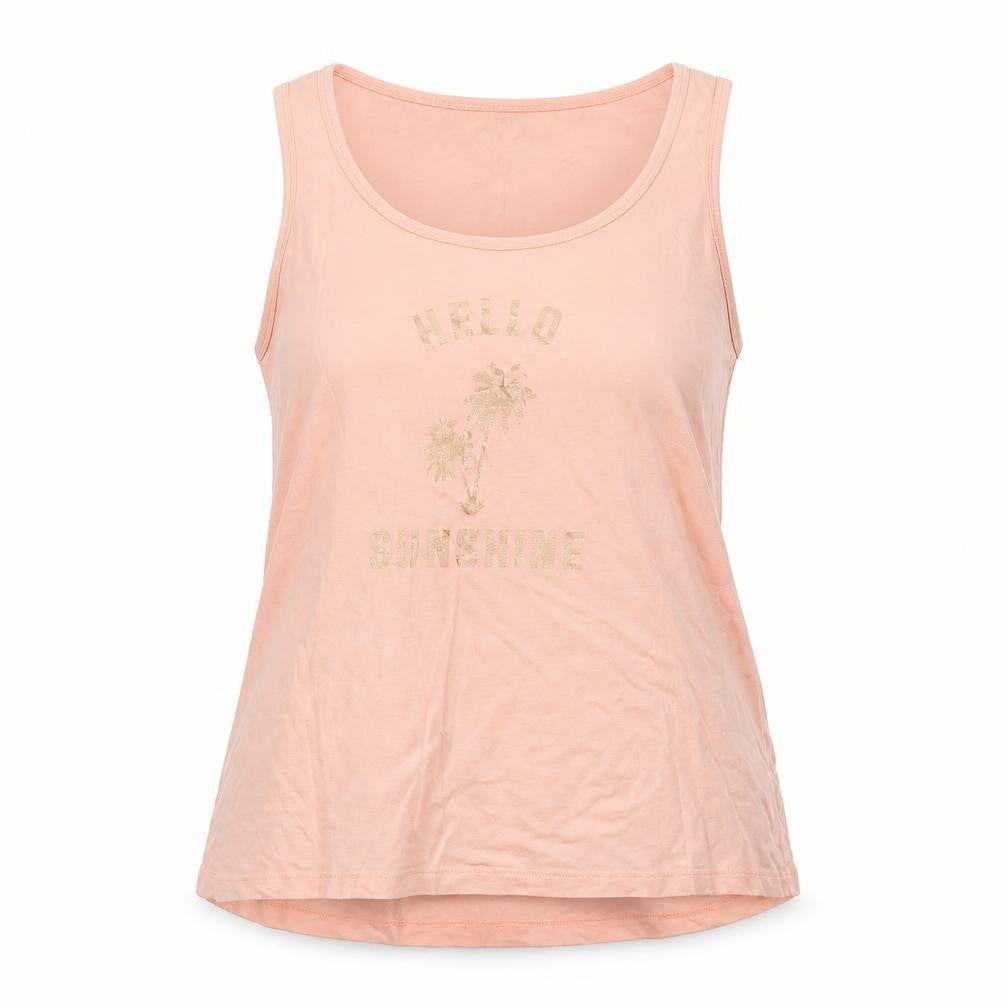 Front view of F&F women’s pink basic tank, size UK 14, - palm